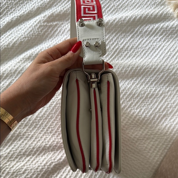 Versace Red and White Geometric Crossbody Bag - Picture 8 of 16